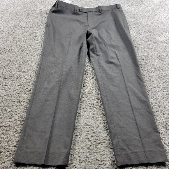 Ralph by Ralph Lauren Dress Pants Mens 40x30 Gray Beige Flat Front Poly Blend - Picture 2 of 7